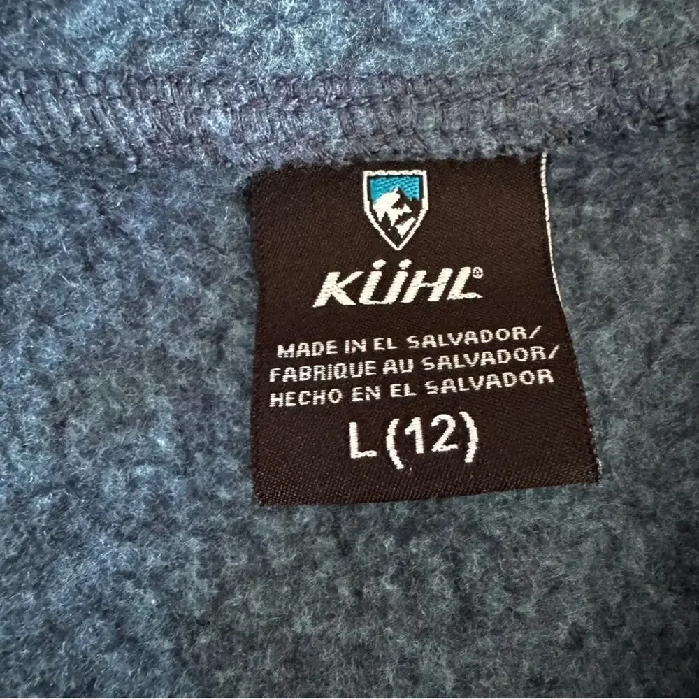 Kuhl Girls Apres Hooded Fleece Jacket Cozy Storm Blue Size L (12)